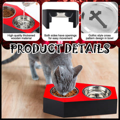 Teenyyou elevated feeder stand dimensions support ergonomic feeding for cats.
