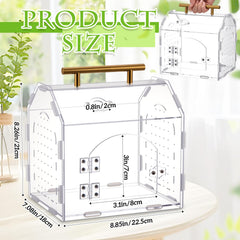 Teenyyou Jumping Spider Enclosure side view showing sturdy acrylic construction for durability.