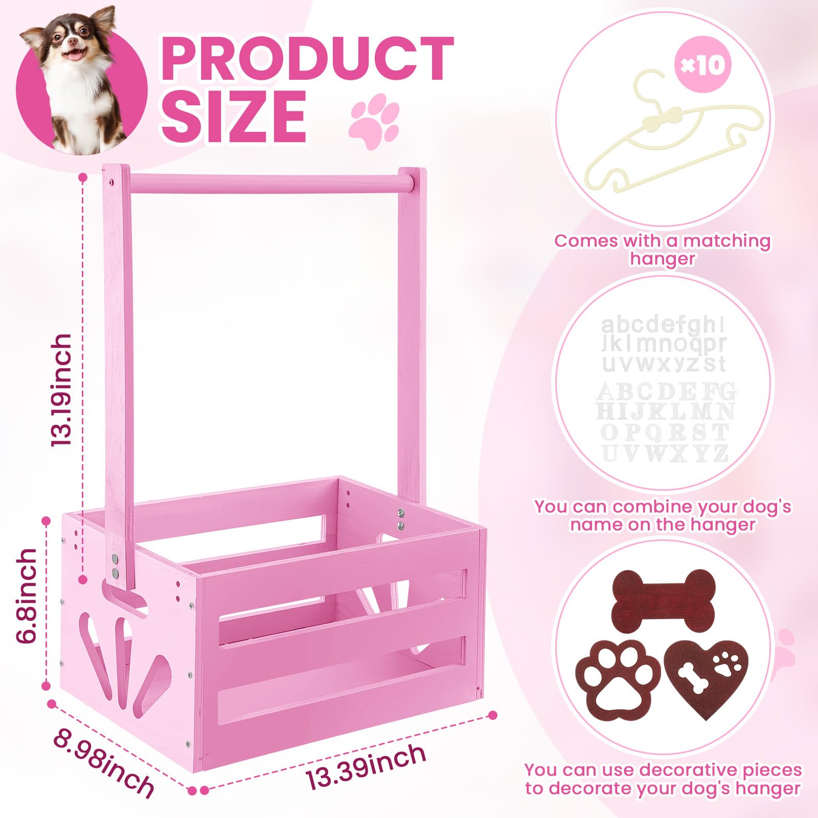 Teenyyou wooden wardrobe with hanging rod: easy-access toy and outfit storage