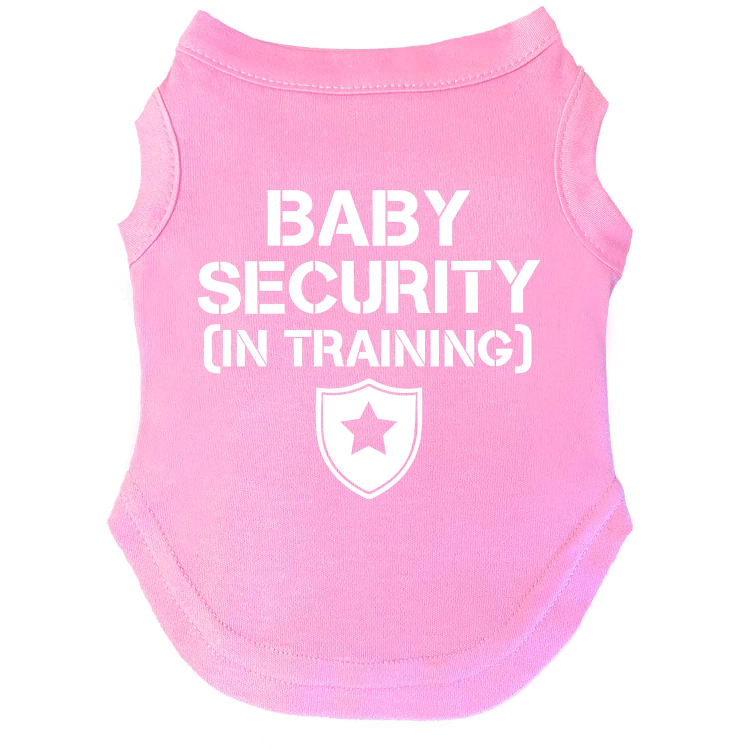 Tees & Tails Baby Security dog tee sleeveless pink for cozy photoshoot moments.