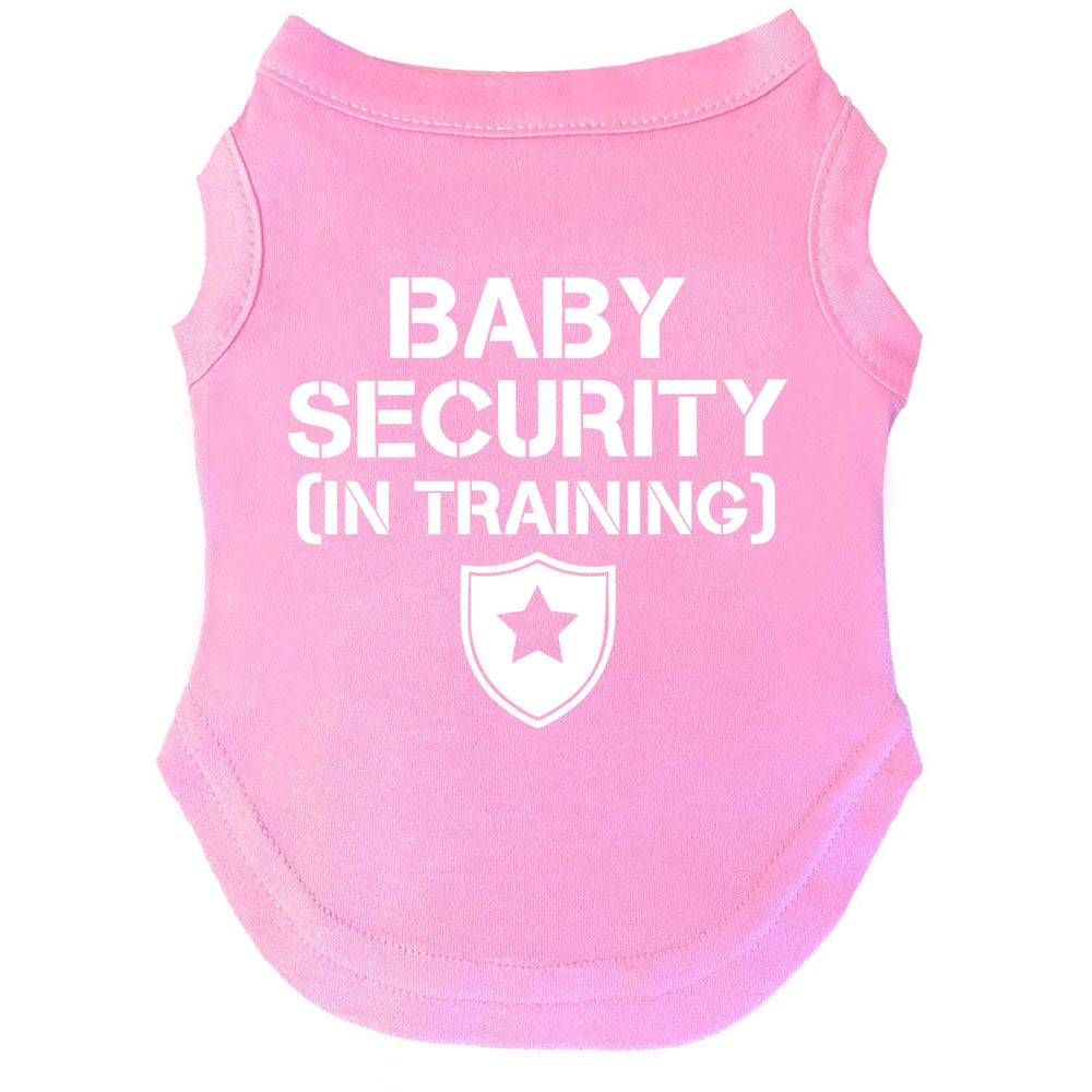 Tees & Tails Baby Security dog tee sleeveless pink for cozy photoshoot moments.