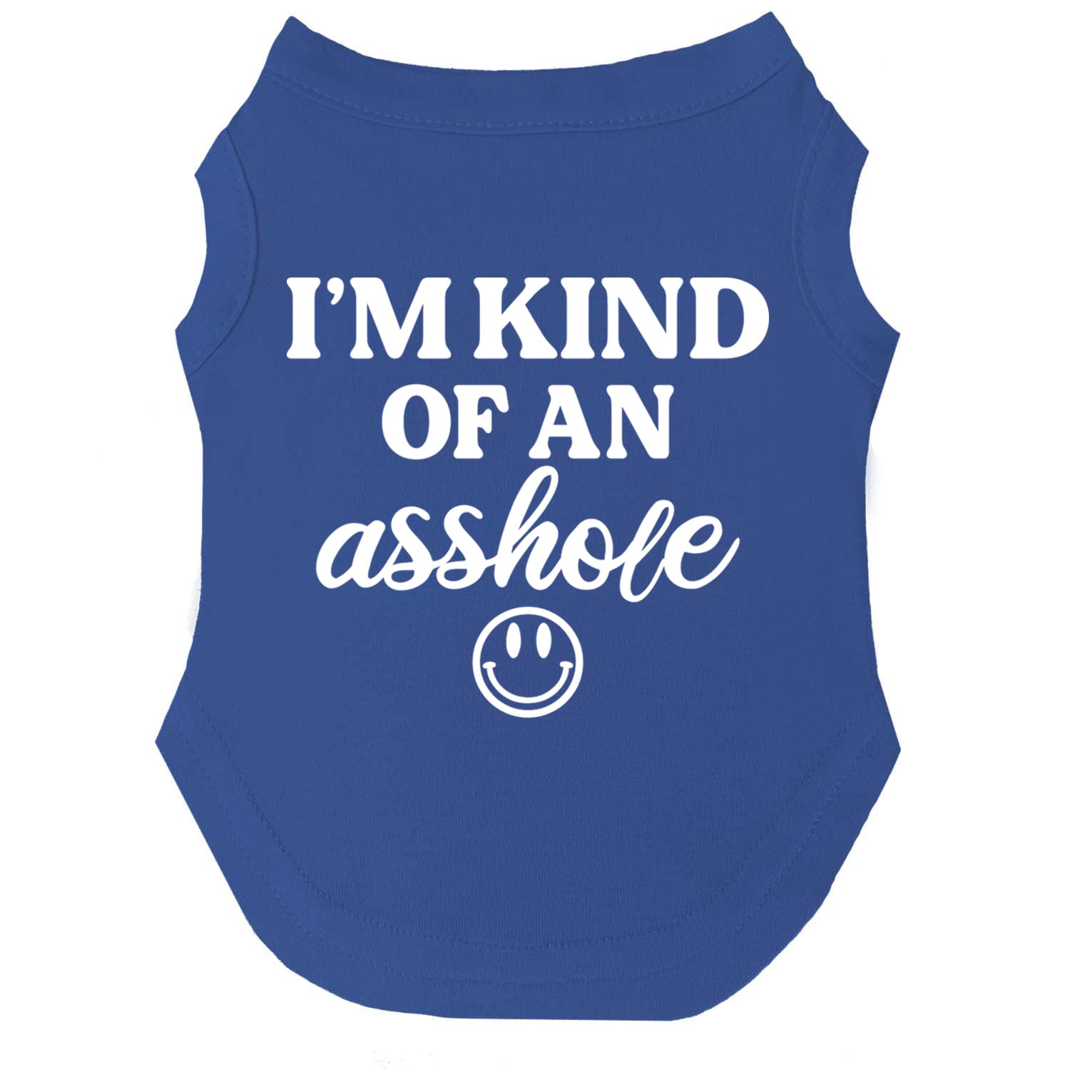 Tees & Tails I'm Kind of an A(Problem) Dog tee royal blue front view for daily comfort.