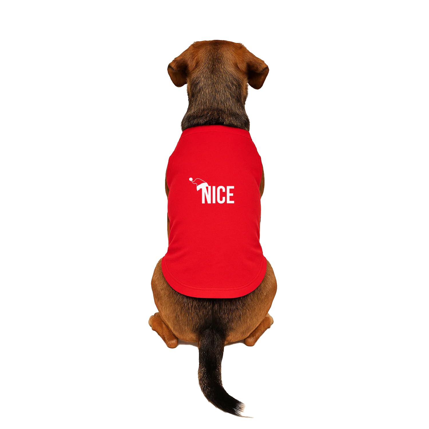 Tees & Tails Nice Dog Tee holiday Santa Elf design on dog