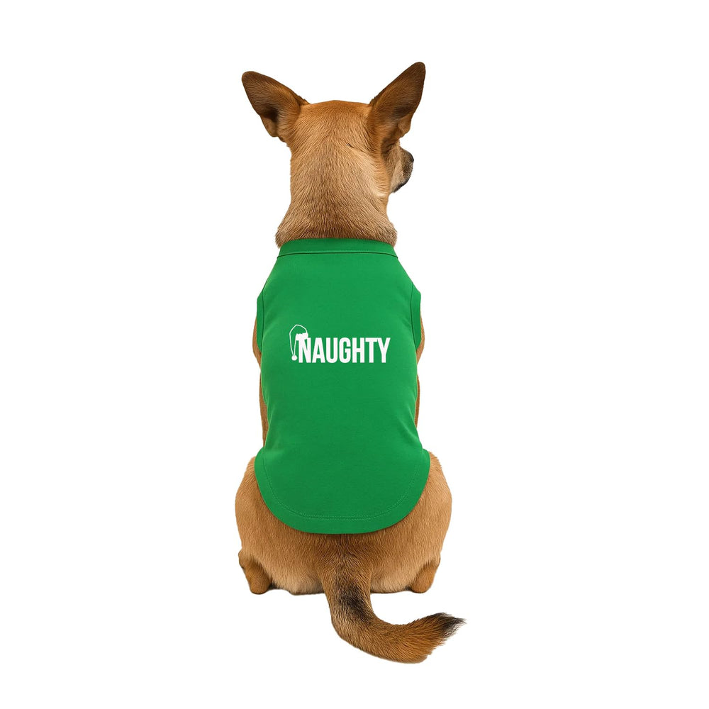 Tees & Tails Naughty Dog Tee green sleeveless perfect for adorable holiday portraits.