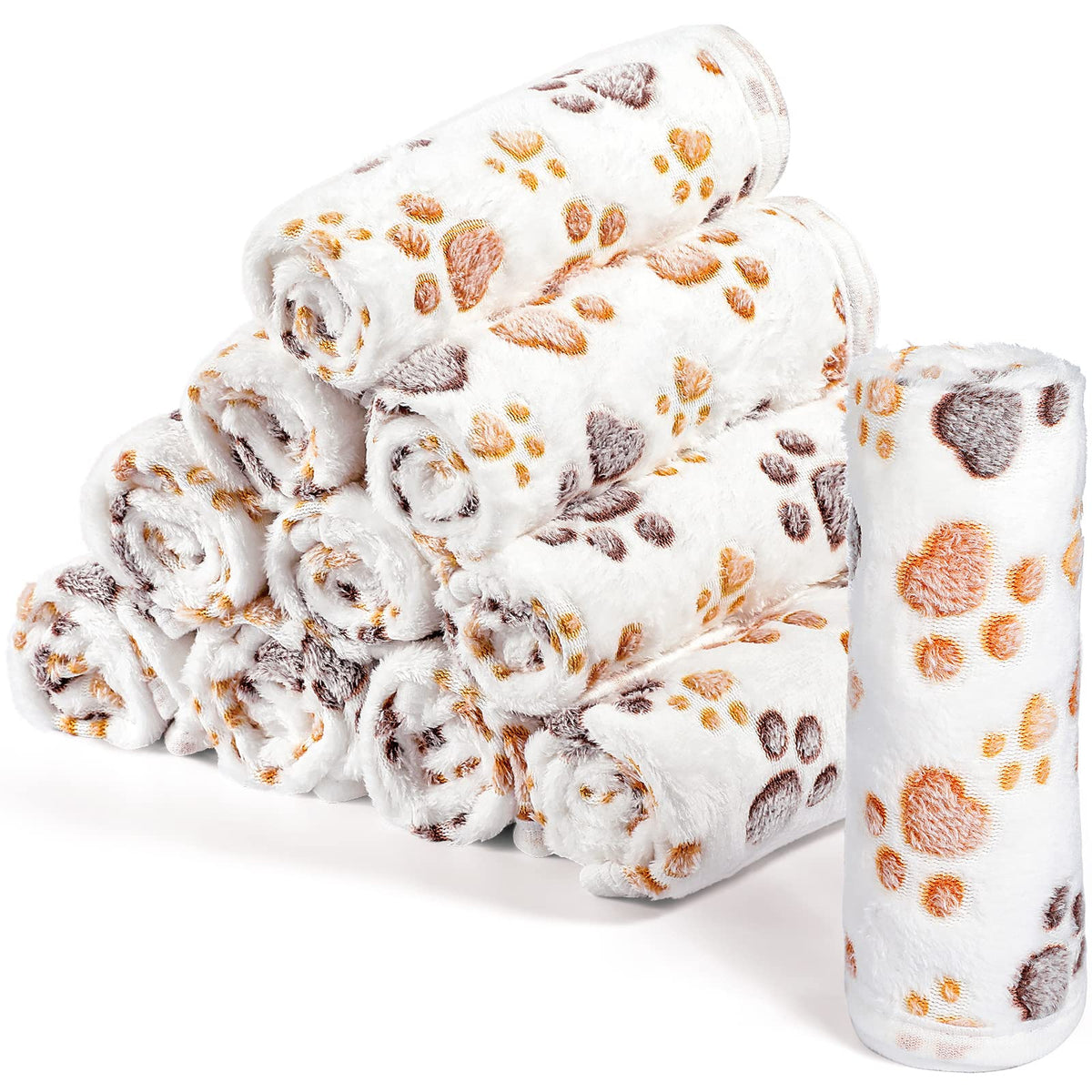 Tegeme paw-print blanket provides cozy warmth for small pets.