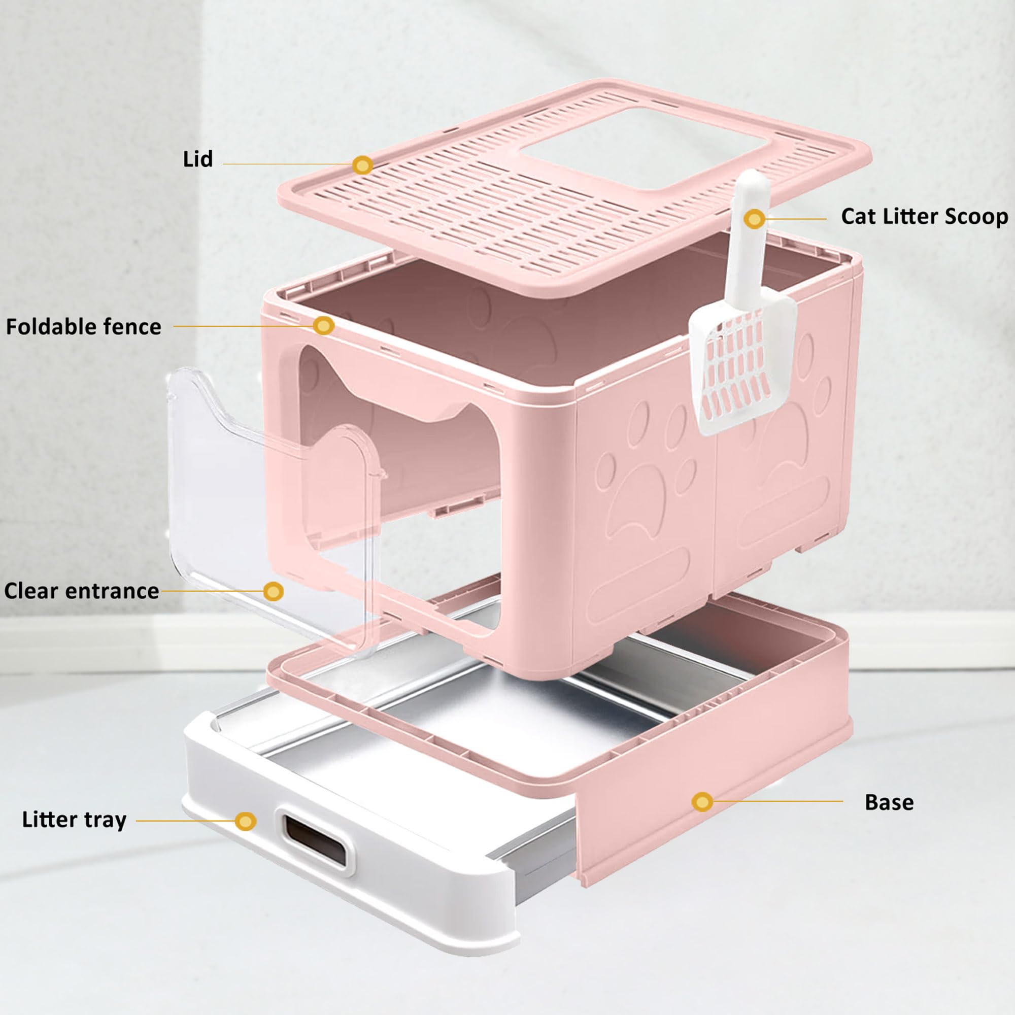 Tehoao kitten low-entry litter box aids accessibility for small or elderly cats.