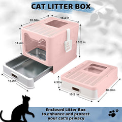 Tehoao stainless steel litter box lid demonstrates rust-proof durability and simple cleaning.