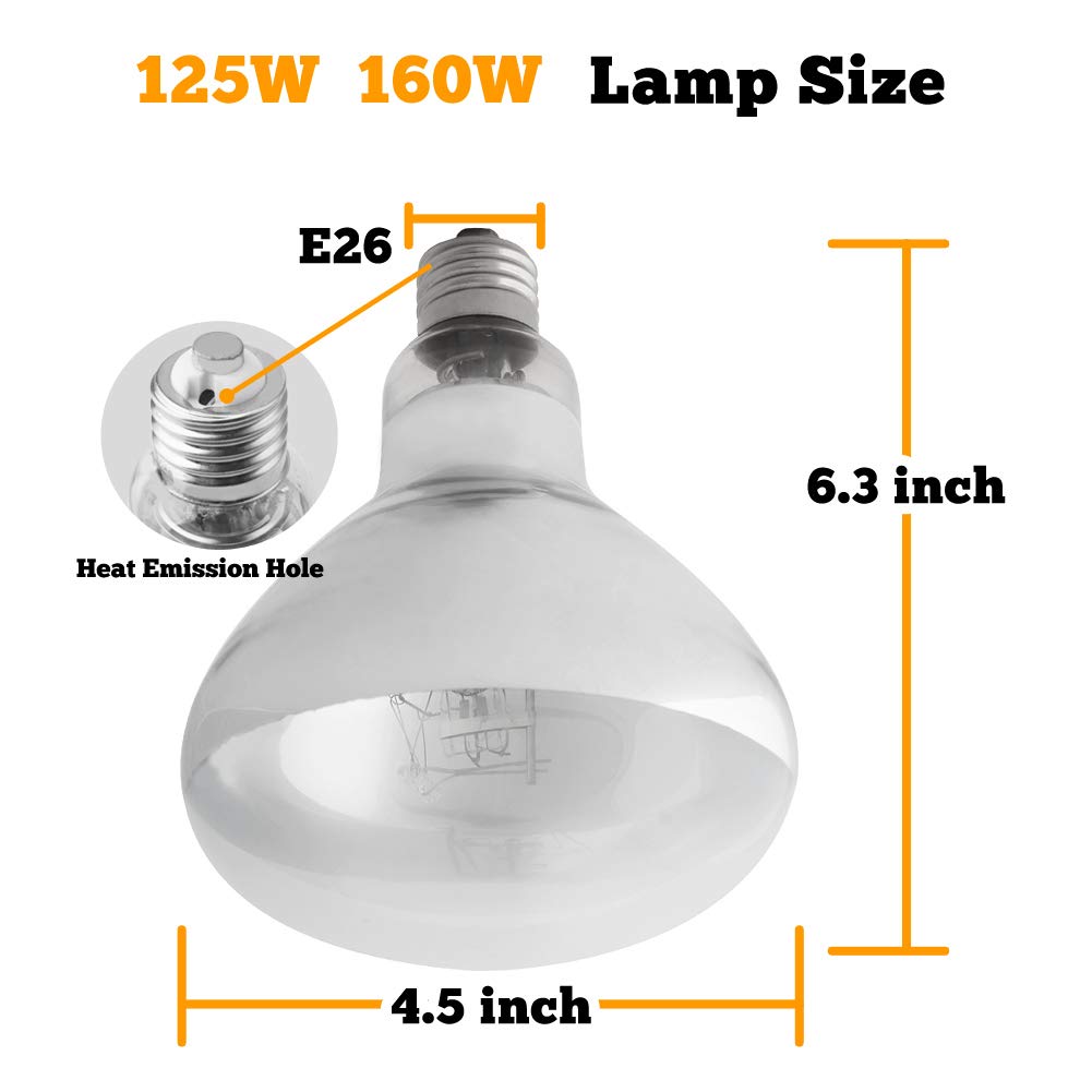 TEKIZOO sun lamp packaging 125W shows ready-to-use basking solution.
