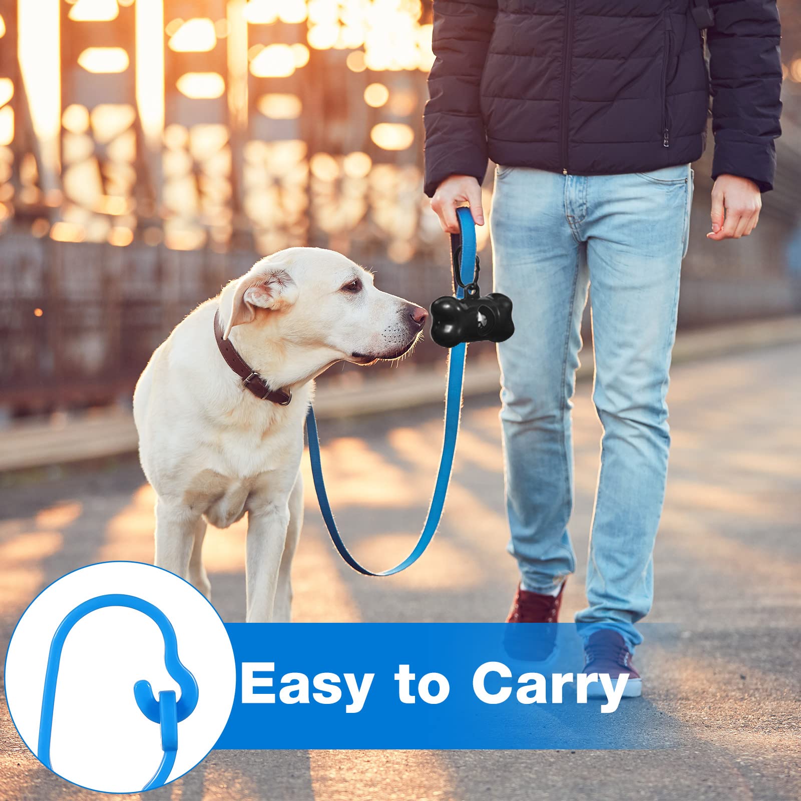 Teling blue compact dispenser keeps bags handy on outings
