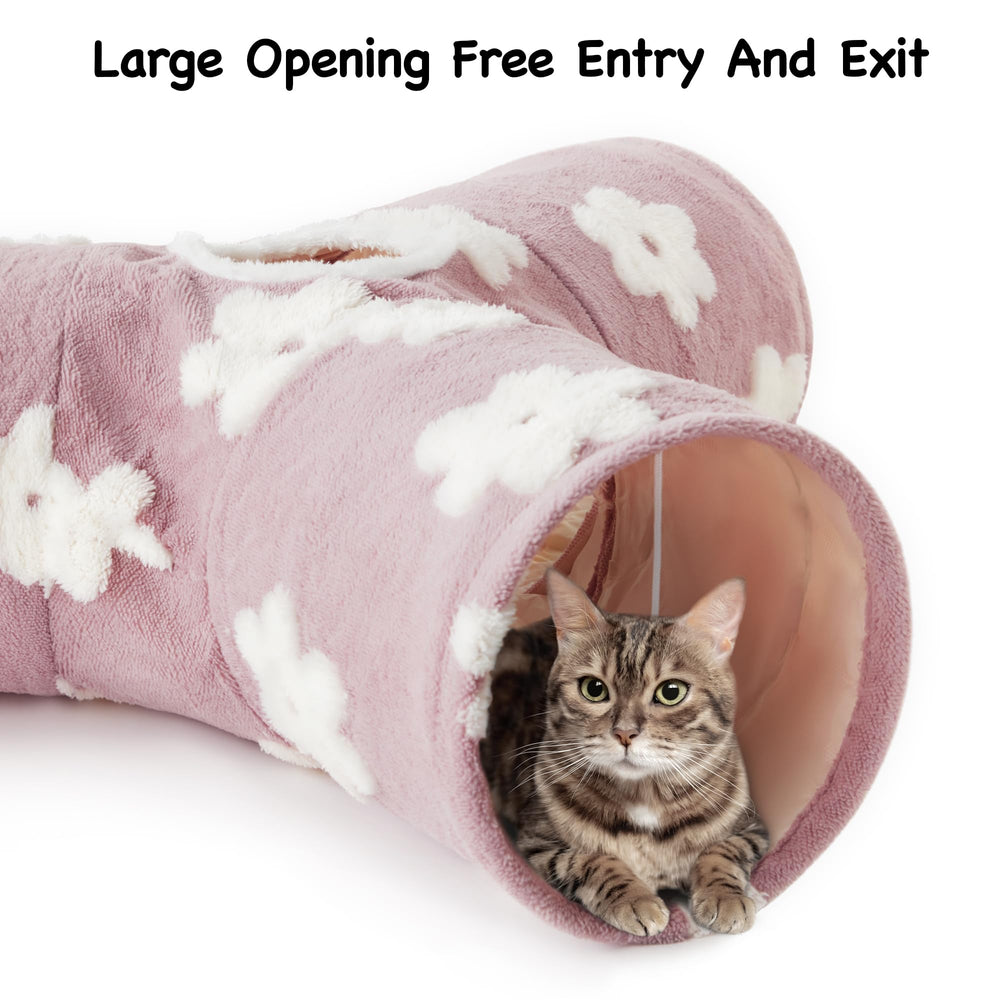 Tempcore Cat Tunnel exit with dangling ball promotes interactive play