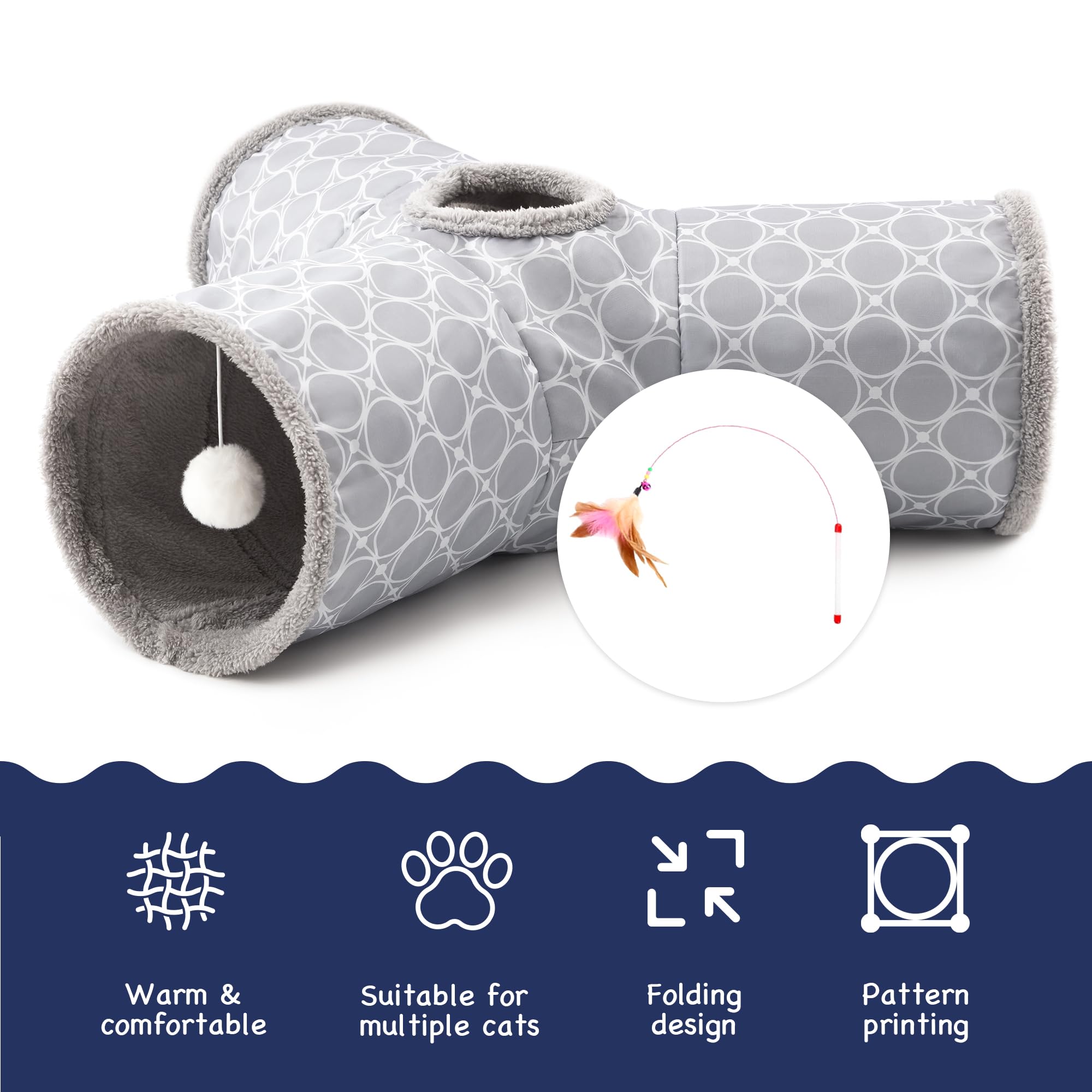 Tempcore cat tunnel geometry grey stylish space-saving design