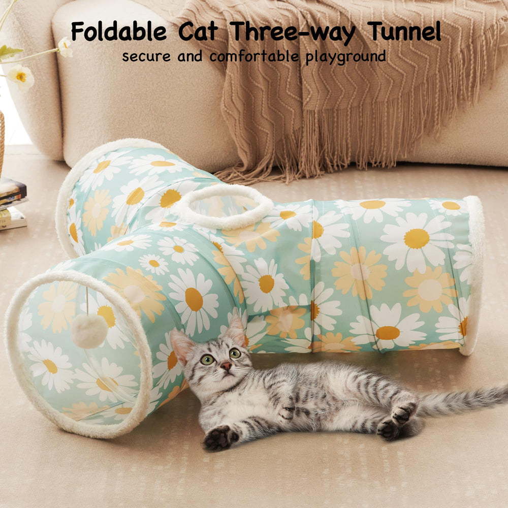 Tempcore cat tunnel peephole view sparks curiosity during indoor exploration