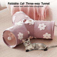 Tempcore Flannel Cat Tunnel with peephole for curious cats