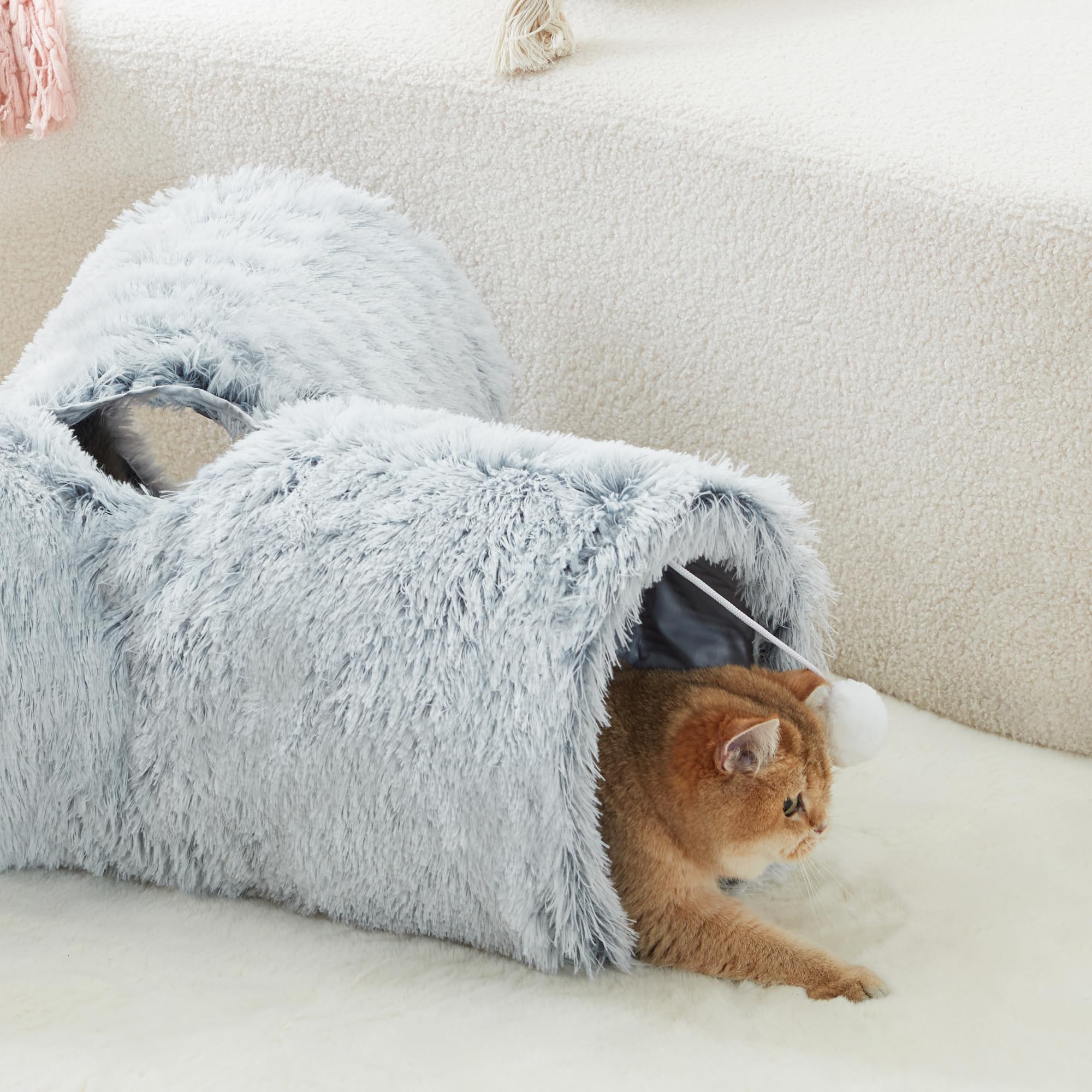 Tempcore Plush Cat Tunnel ideal for indoor pets' exercise and exploration
