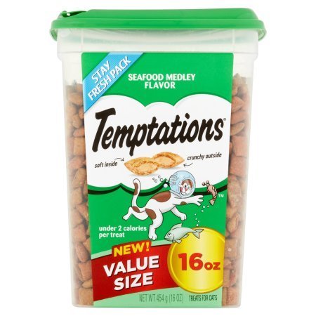 Temptations Classic Treats for Cats Seafood Medley Pack of 2 tubs, ready to snack