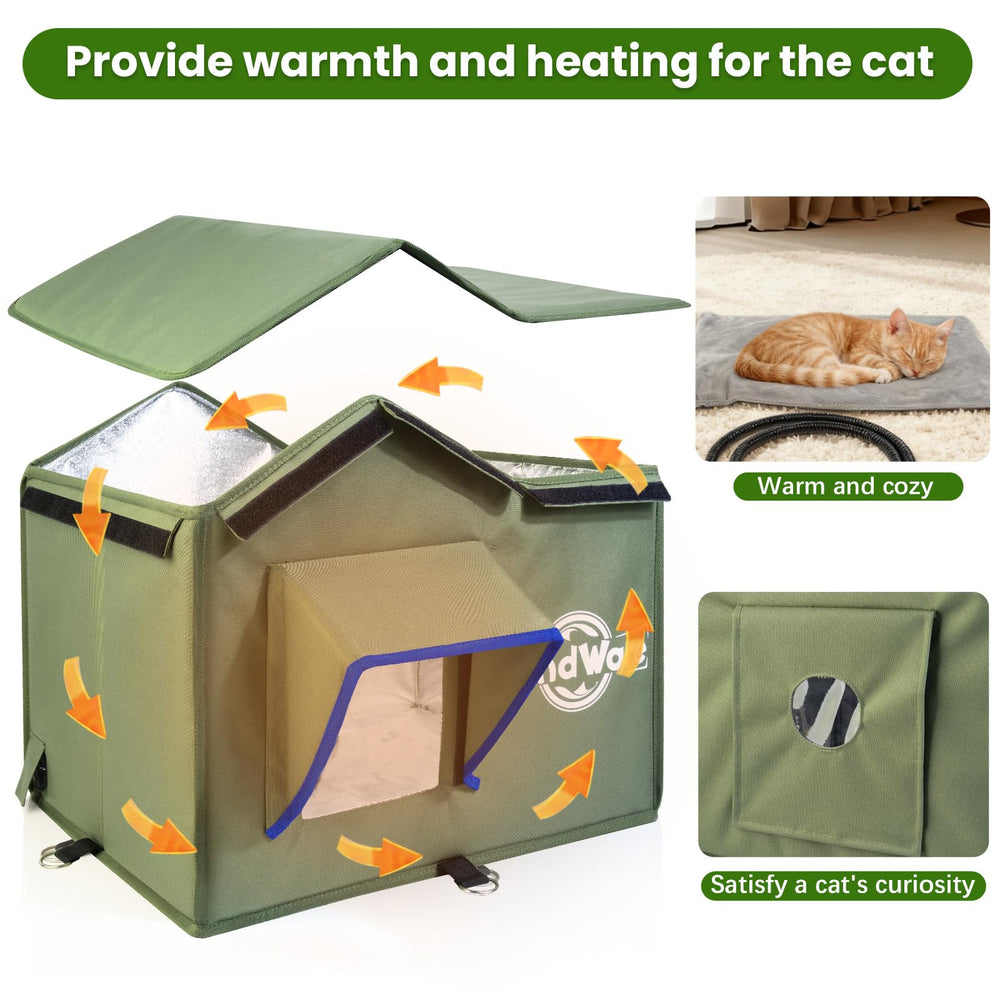 TENDWARE blue-edge eave attracts feral cats with high-visibility entry for easier sheltering.