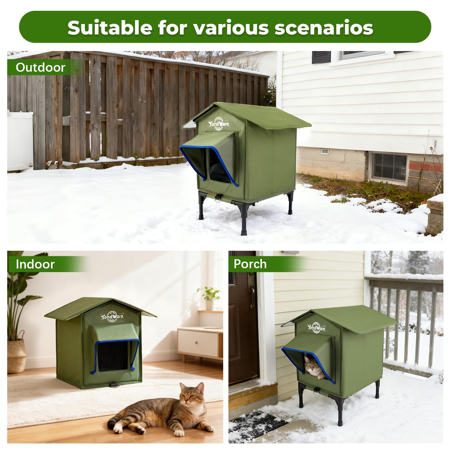 TENDWARE outdoor-cat-house portable-assembly enables quick setup and relocation