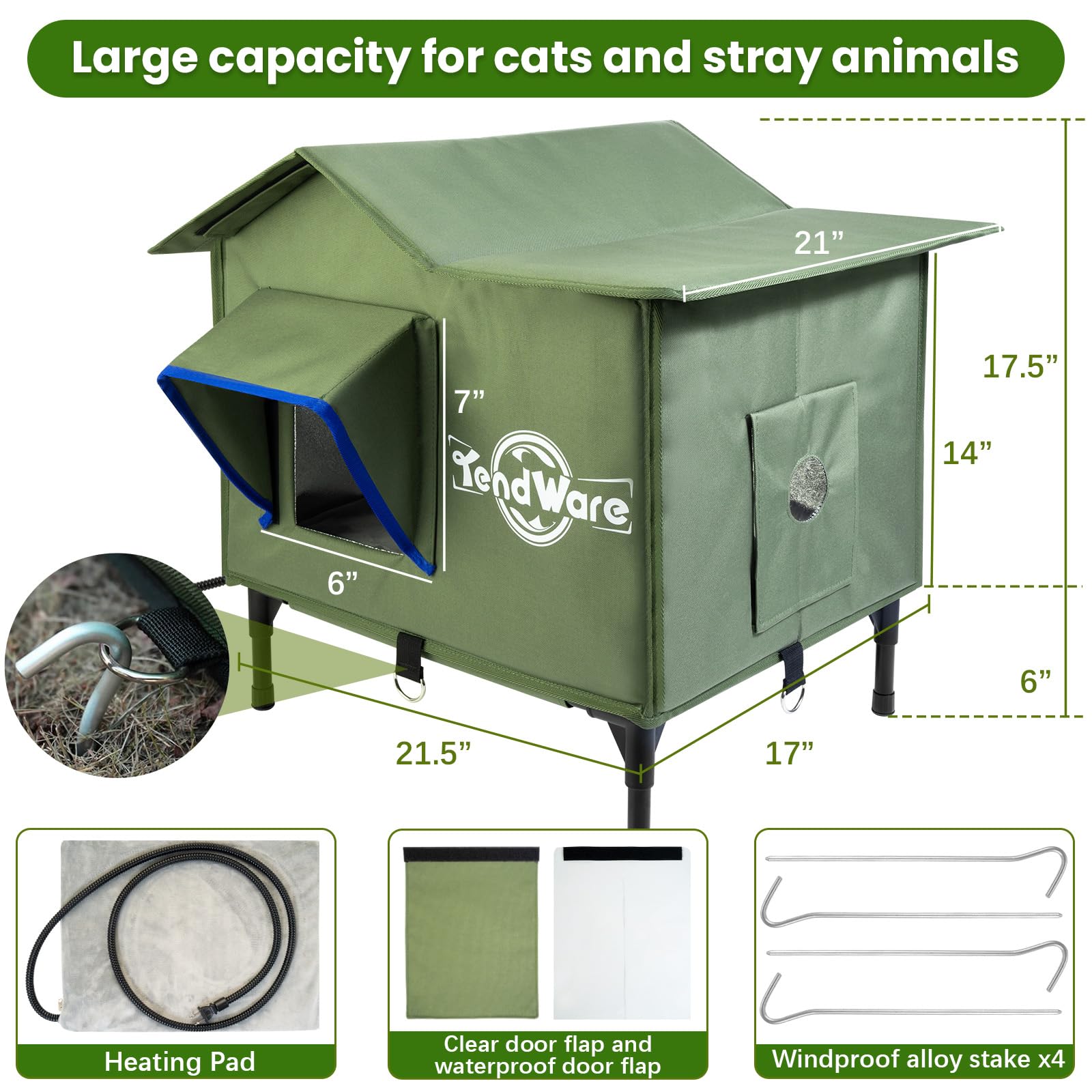 TENDWARE two-exits design enhances safety by allowing quick egress from the shelter.