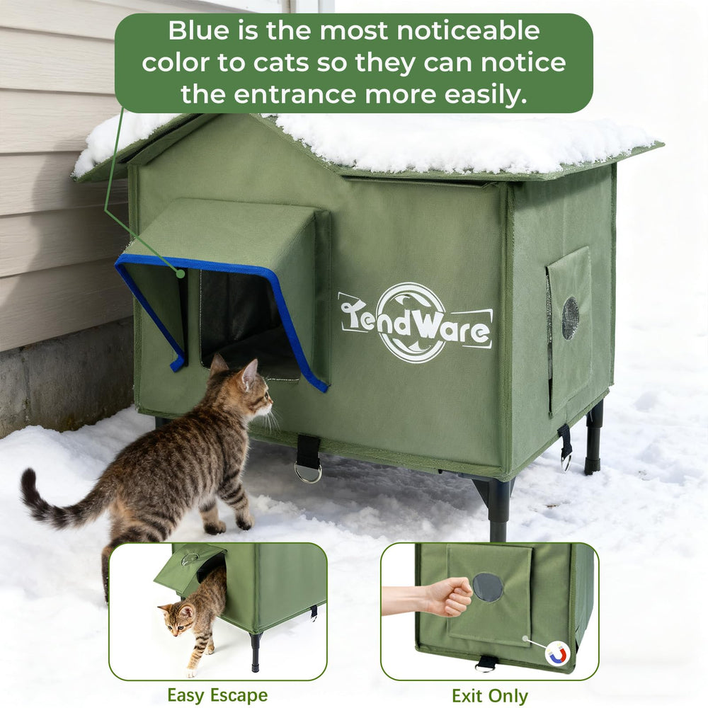 TENDWARE weatherproof roof protects against rain and wind, prolonging winter shelter use.