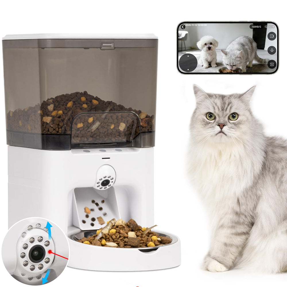 TENECUTE Automatic Feeder camera view enables remote pet monitoring with ease