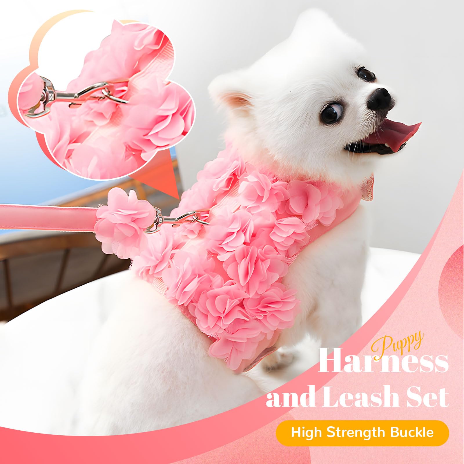 TENGZHI soft mesh puppy harness walk-ready breathable comfort for everyday adventures.
