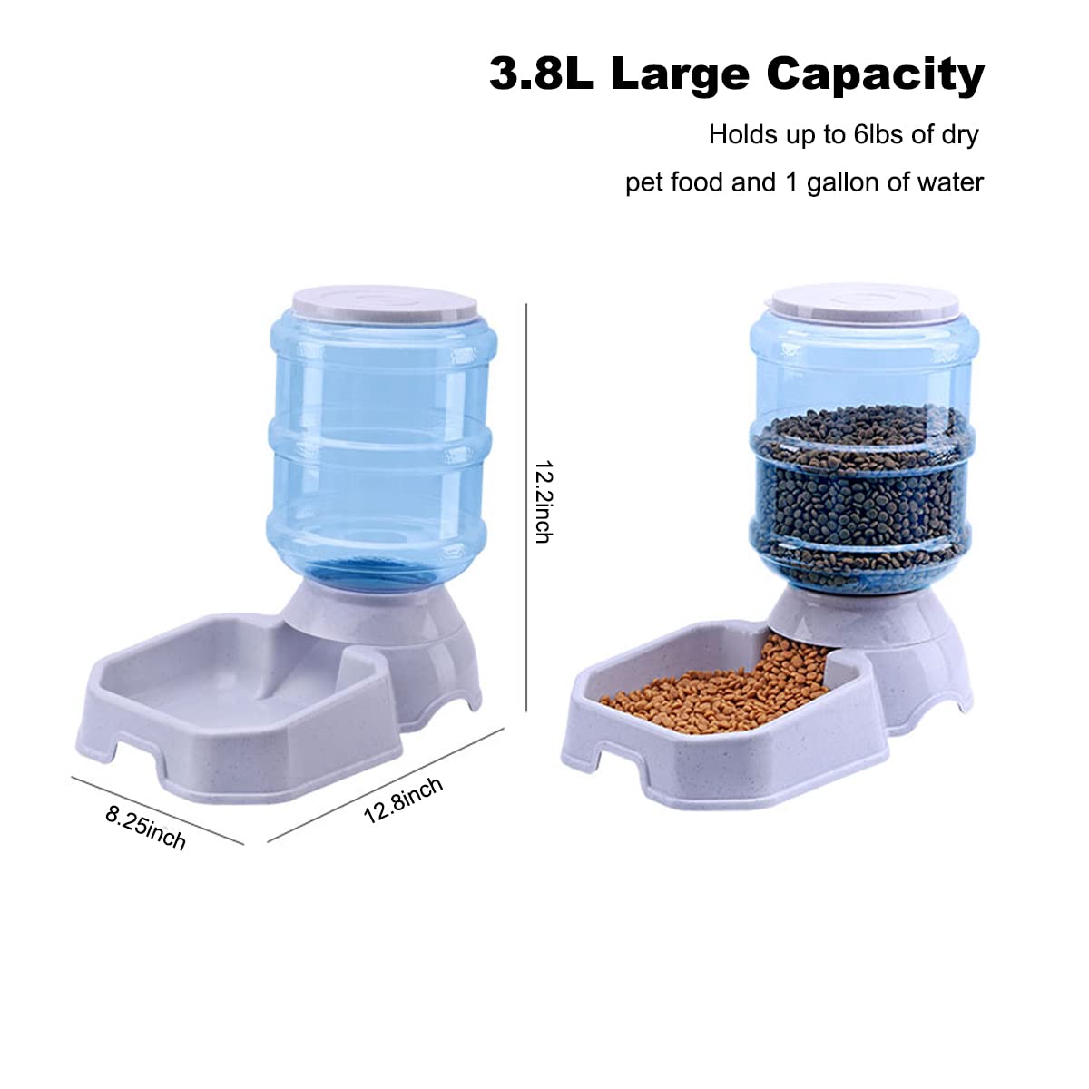 TENINYU pet water-dispenser 1gal front view, transparent bottle for monitoring water level.