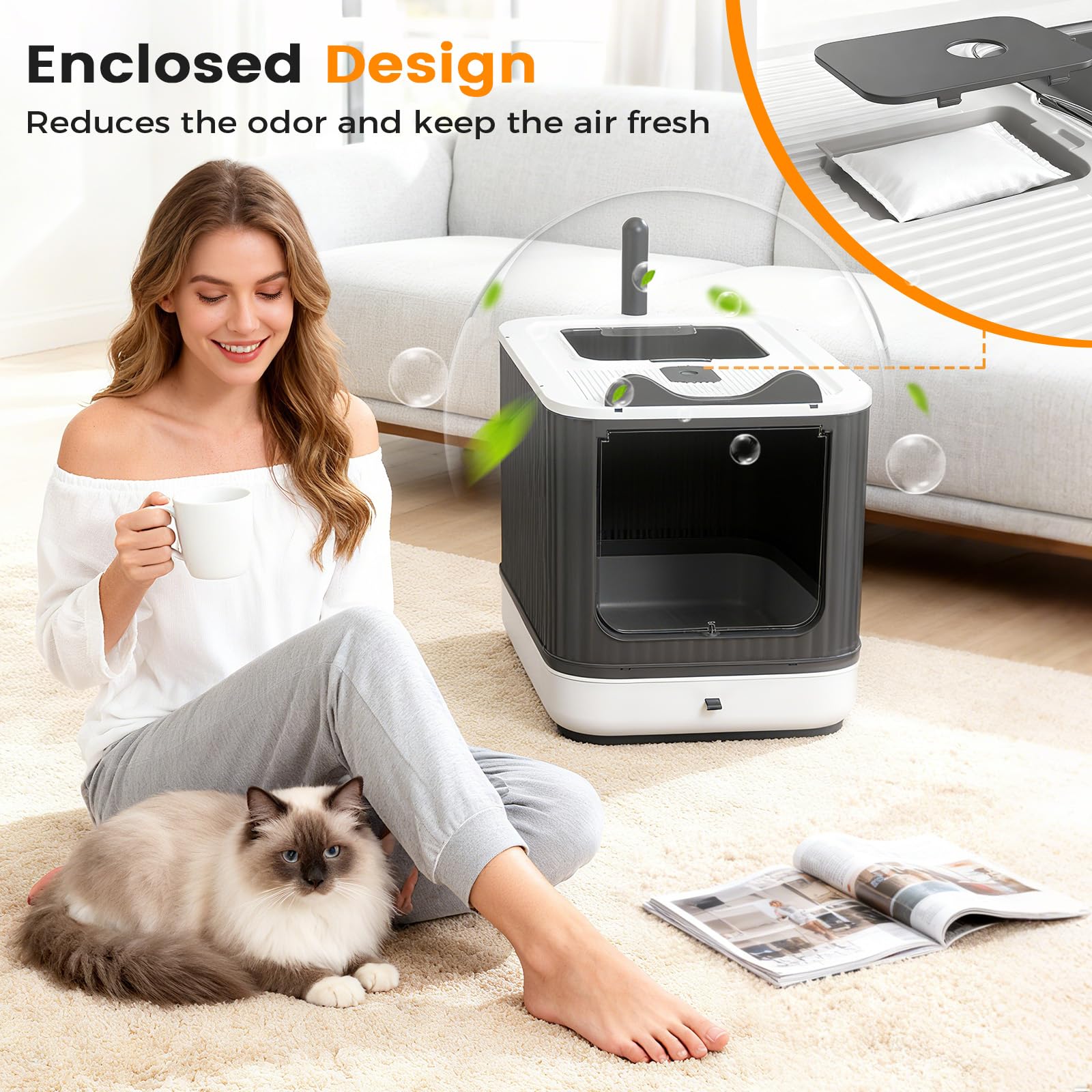 Tenizo activated carbon filter reduces odors for a fresher indoor environment.