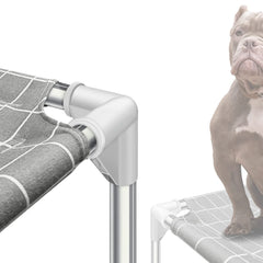 Tensorsine Elevated Dog Bed sturdy frame demonstrates strong weight support for medium dogs.