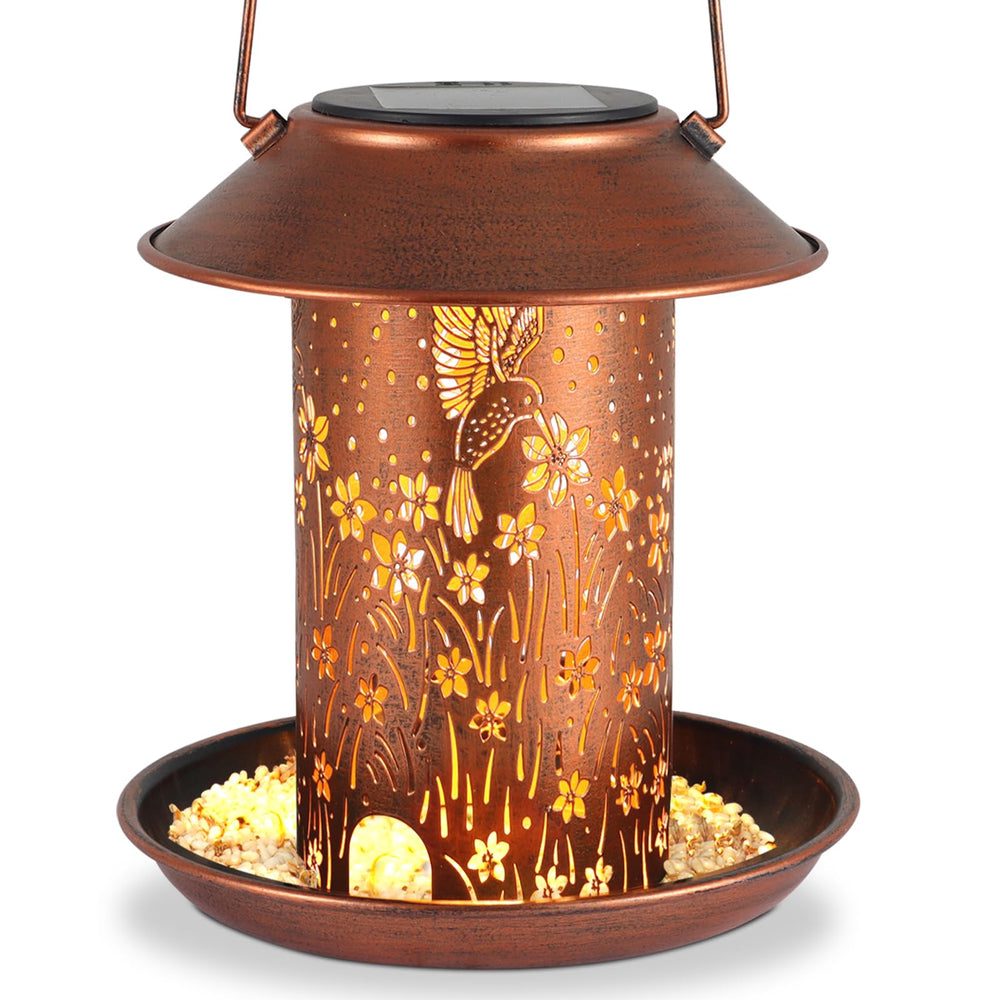 Tepaken hanging garden decor lighted feeder brightens decks for evenings, summer or winter.