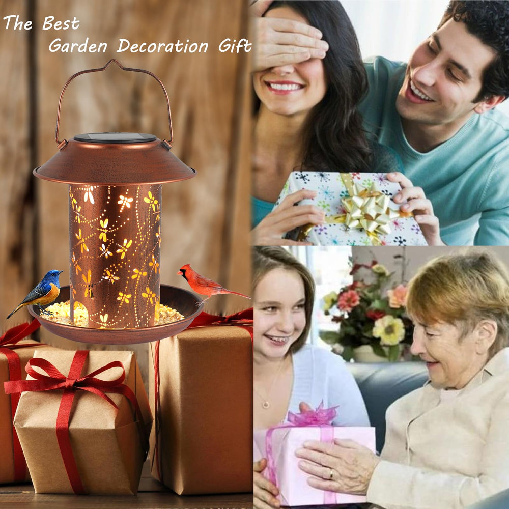 Tepaken metal bird feeder shows IP45 waterproof coating for all-weather placement.