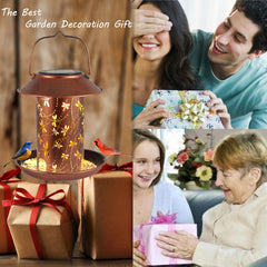 Tepaken metal bird feeder shows IP45 waterproof coating for all-weather placement.