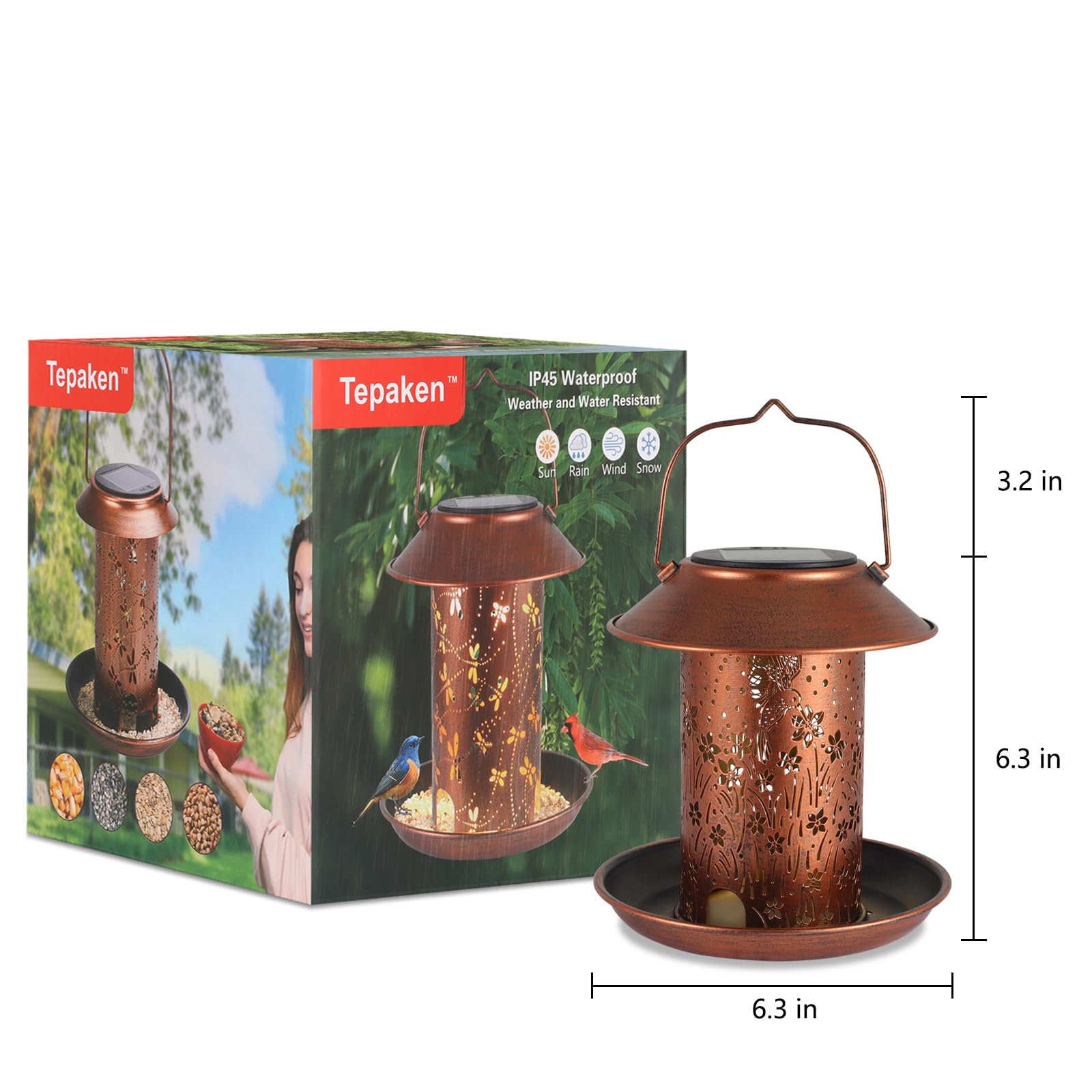 Tepaken outdoor patio yard decor bird feeder creates living focal point.