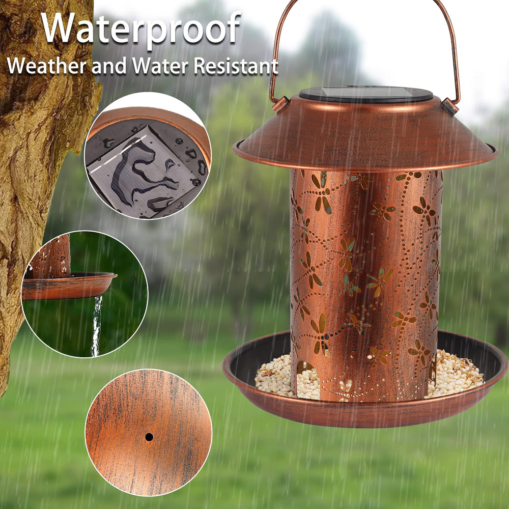 Tepaken solar panel bird feeder designed for easy disassembly and cleaning after use.