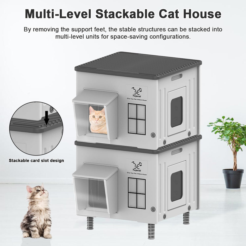 Tepoal 1-2 cat capacity interior offers cozy shelter.