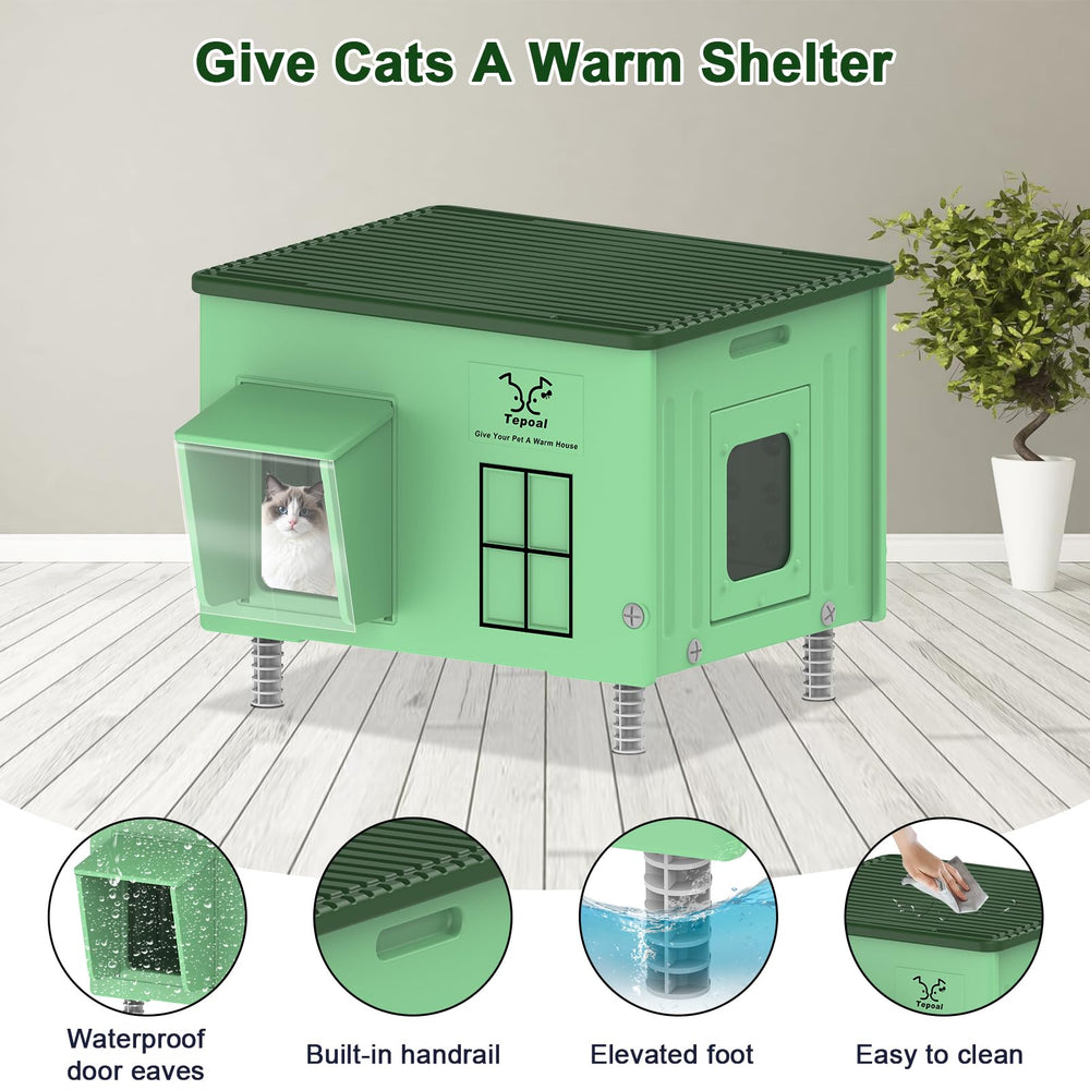 Tepoal cat house dimensions 21.6 by 17 by 17.5 inches