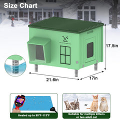 Tepoal heated cat house interior view showing roomy space