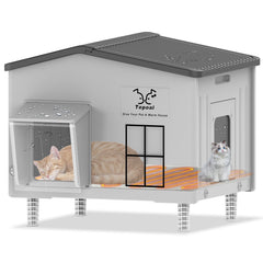 Tepoal heated cat house exterior weatherproofing for winter shelter
