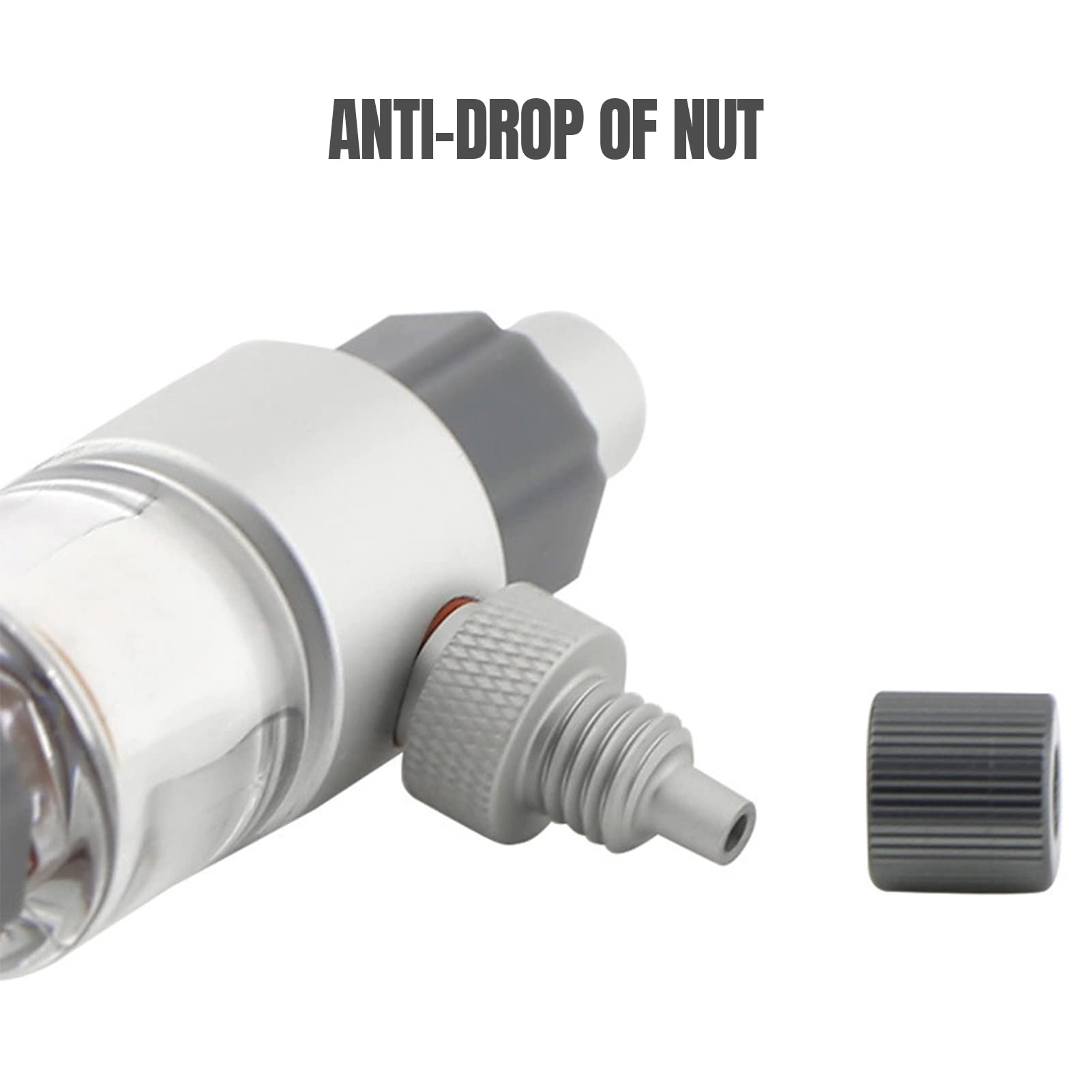 Terizger CO2 Diffuser safe nuts lock system prevents loosening and leaks.