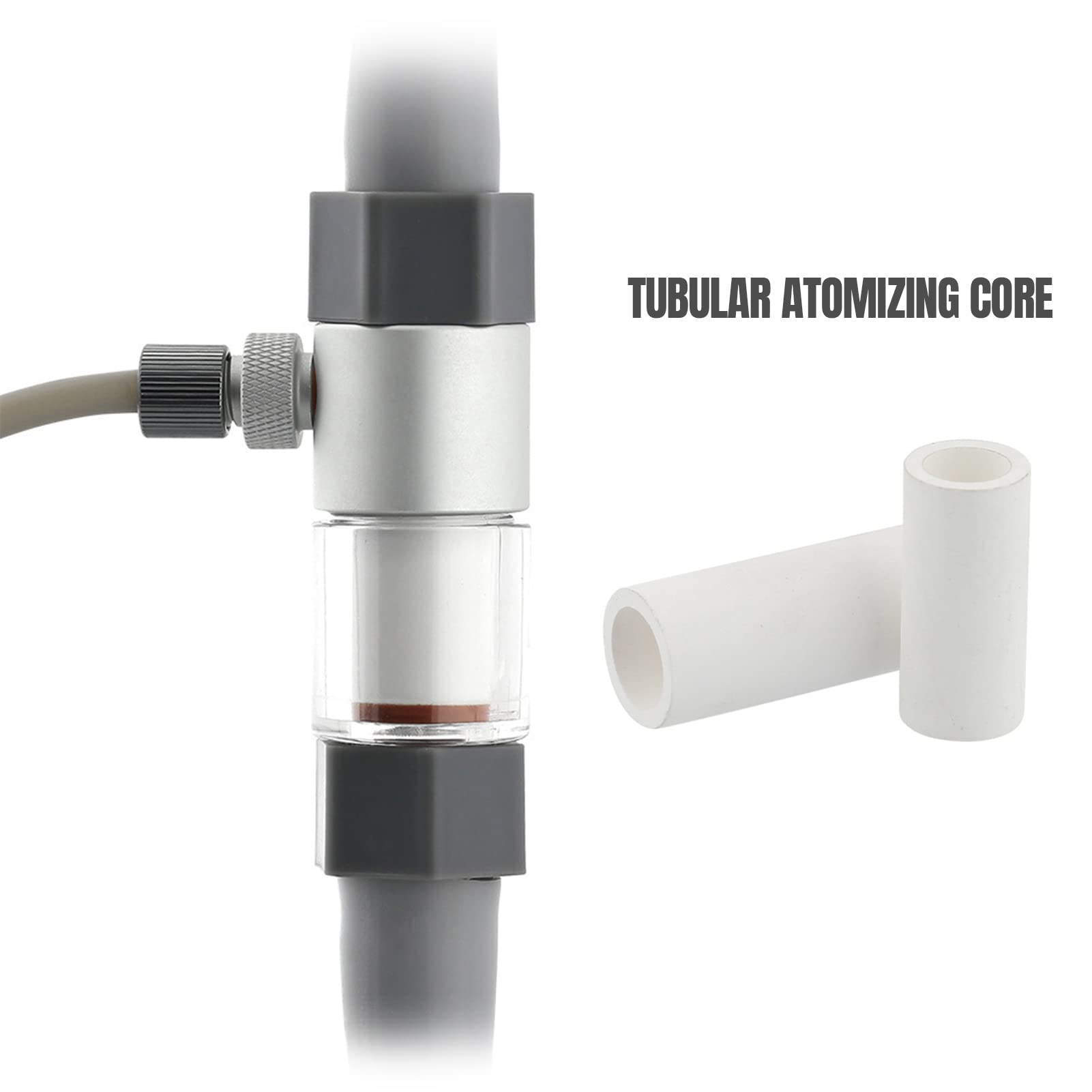 Terizger CO2 Diffuser tubular atomization core provides larger surface area.