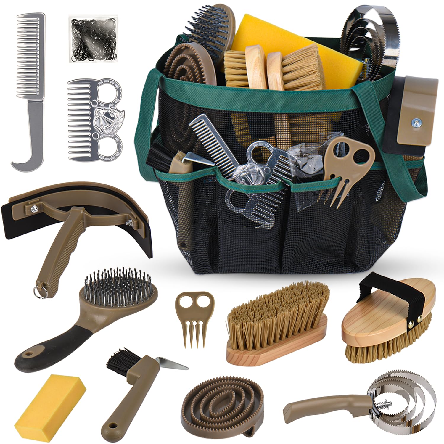 TERPUP horse grooming kit soft horse brush for gentle detangling and quick grooming.