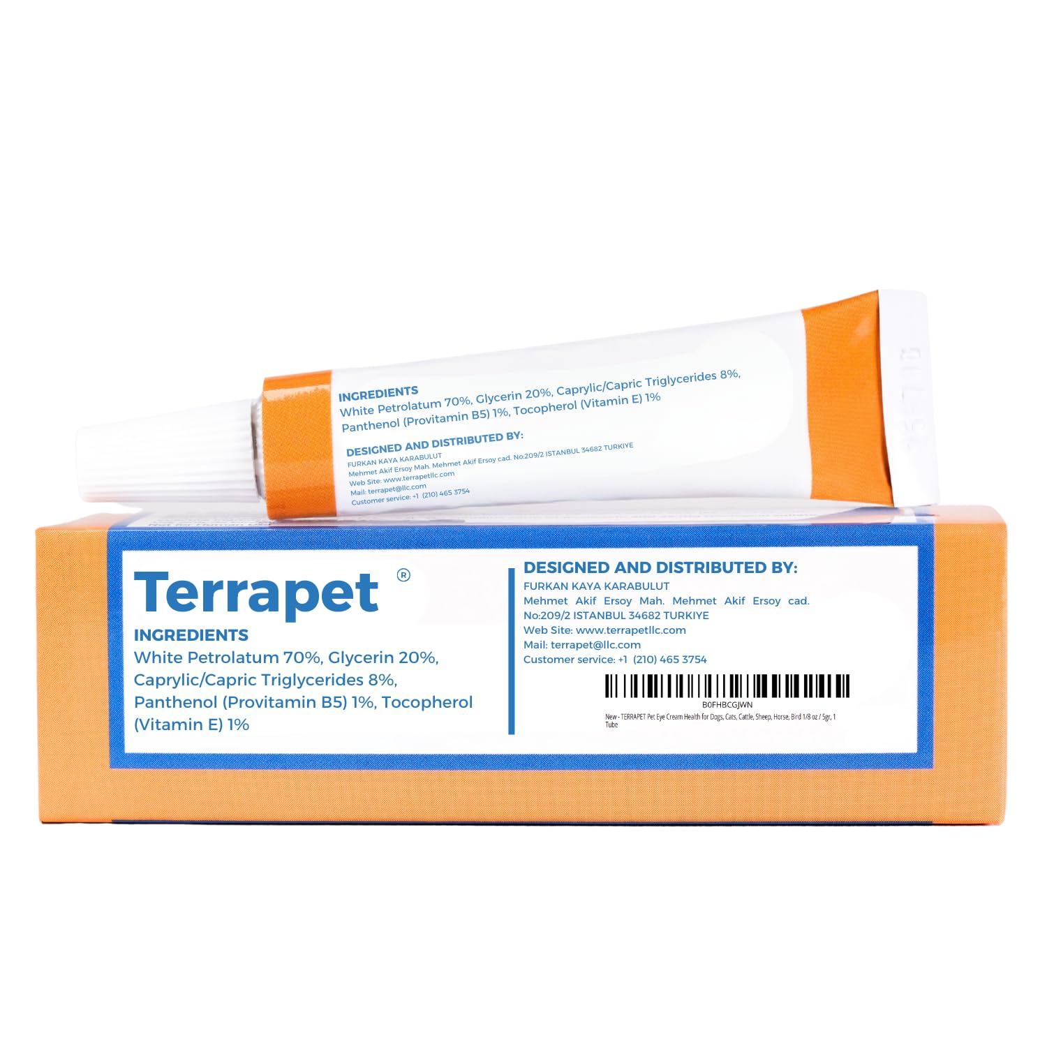 TERRAPET eye cream tube on shelf indicates easy access for routine pet care