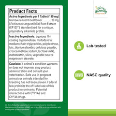 Close-up of Terry Naturally Calming Formula tablets for quick, non-drowsy support.