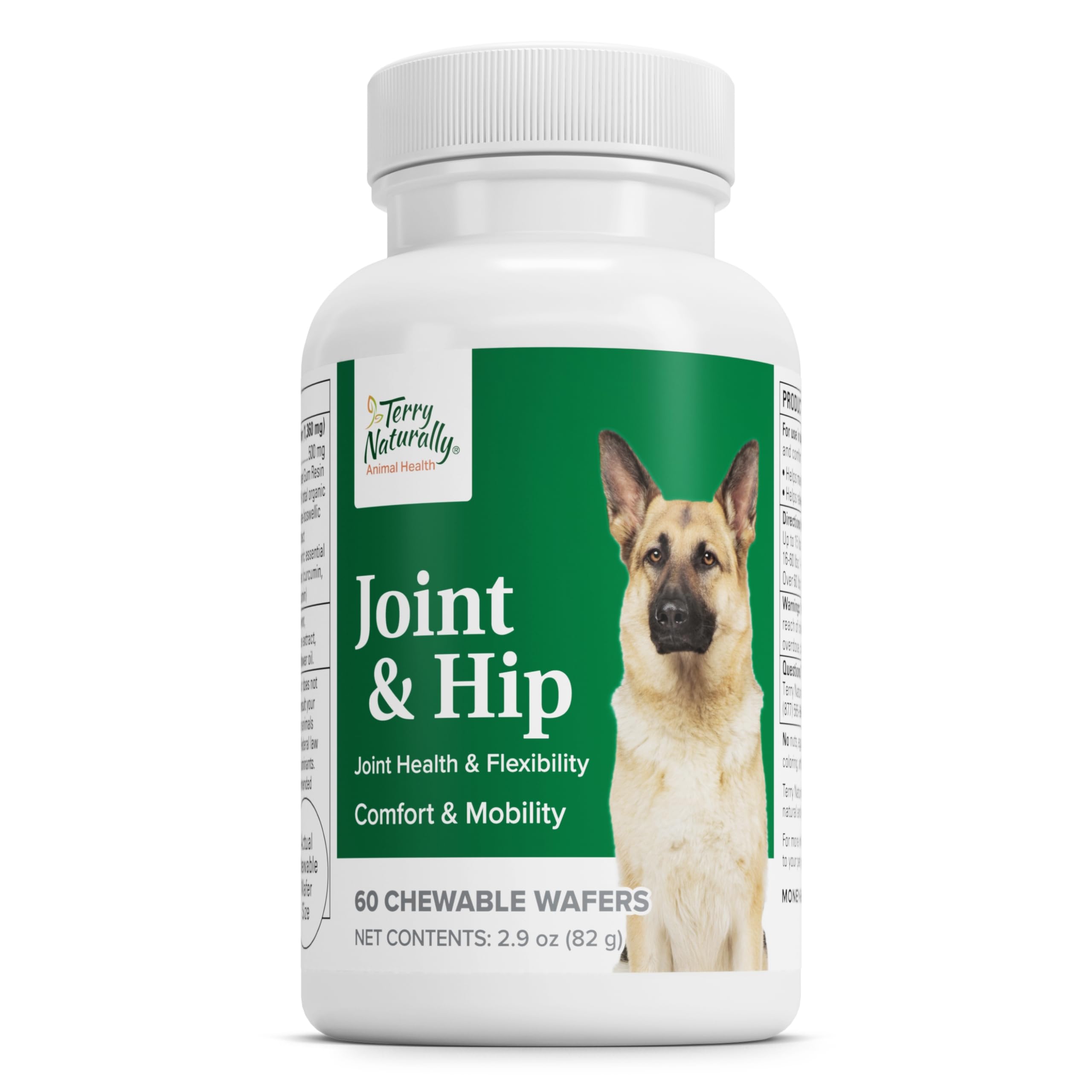 Terry Naturally Joint & Hip dog wafers packaging for joint support.