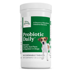 Terry Naturally Probiotic Daily dog chew bottle for convenient daily gut health support.