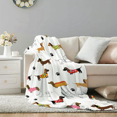 TERSTIN dachshund blanket 3D print detail with playful paw design.