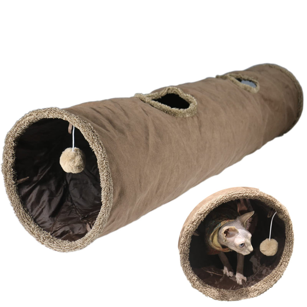 Terunat cat tunnel 51x12 inch — durable suede for indoor play
