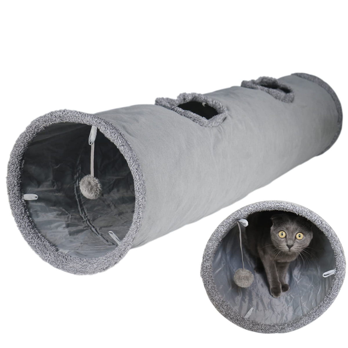 Terunat Cat Tunnel 51x12 view shows ample space for multi-cat play.
