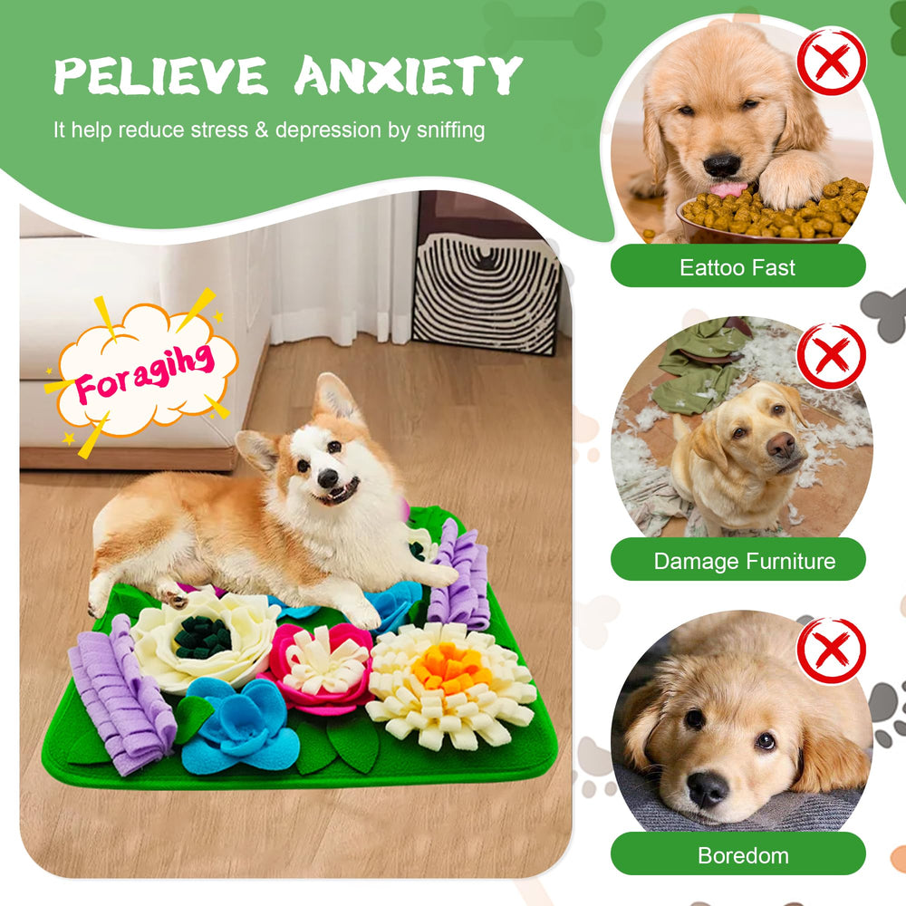 Tesitehi Snuffle Mat expanded size 15.4 inches fits small and medium pets