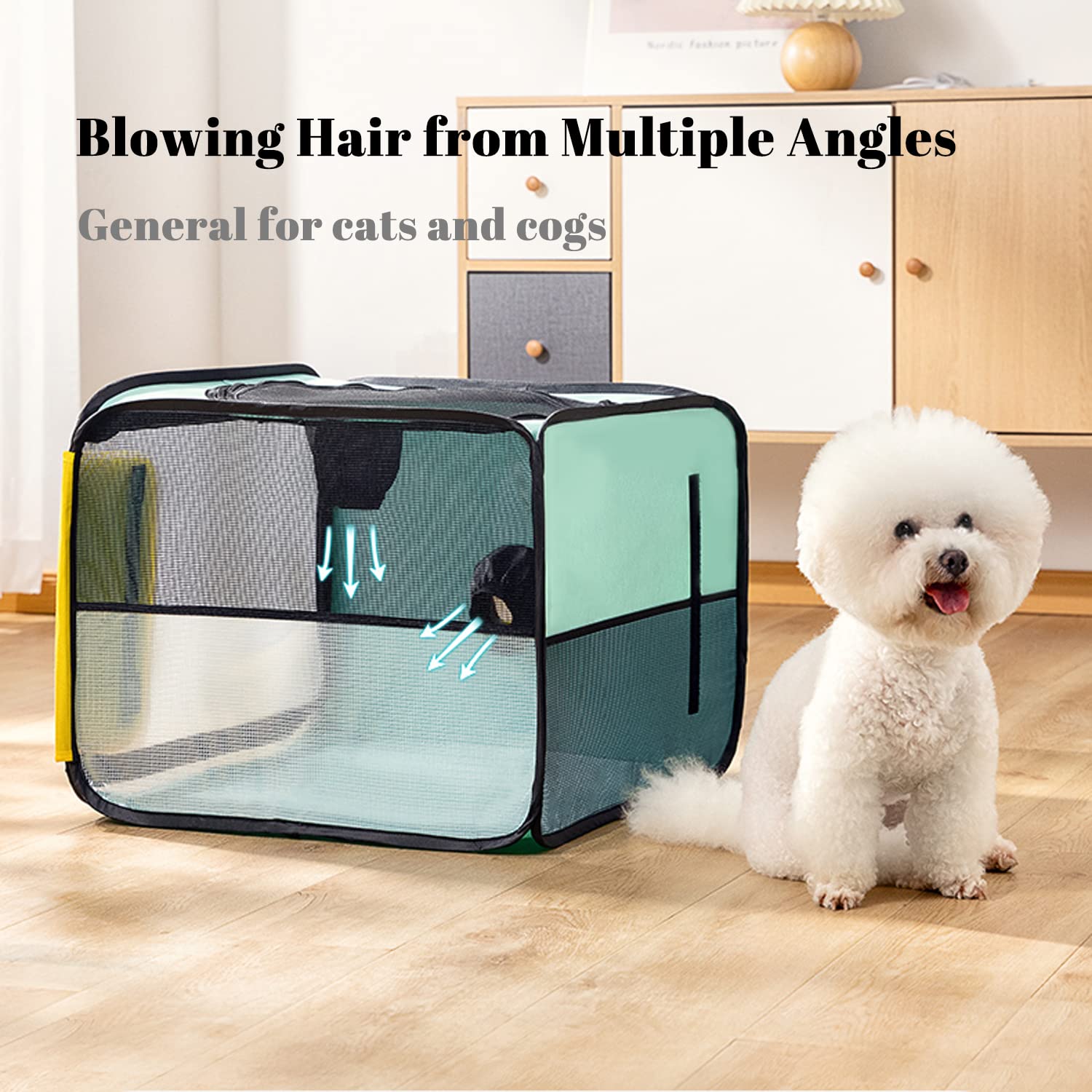 TESSVEYA Pet Drying Box side opening shows easy entry