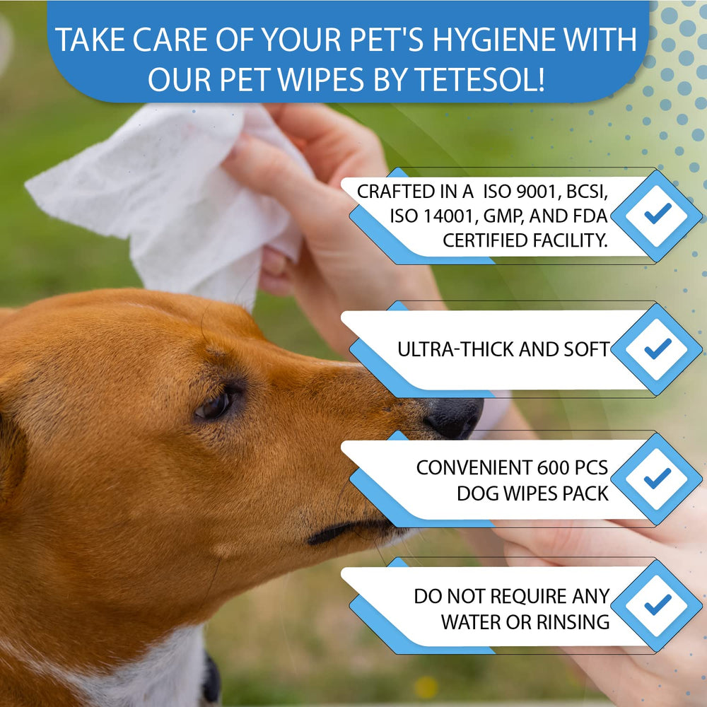 Tetesol dog wipes ears cleaning to tidy ears gently and safely.